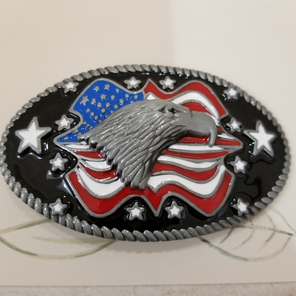 American Flag/Eagle Belt Buckle - Picture 2 of 7